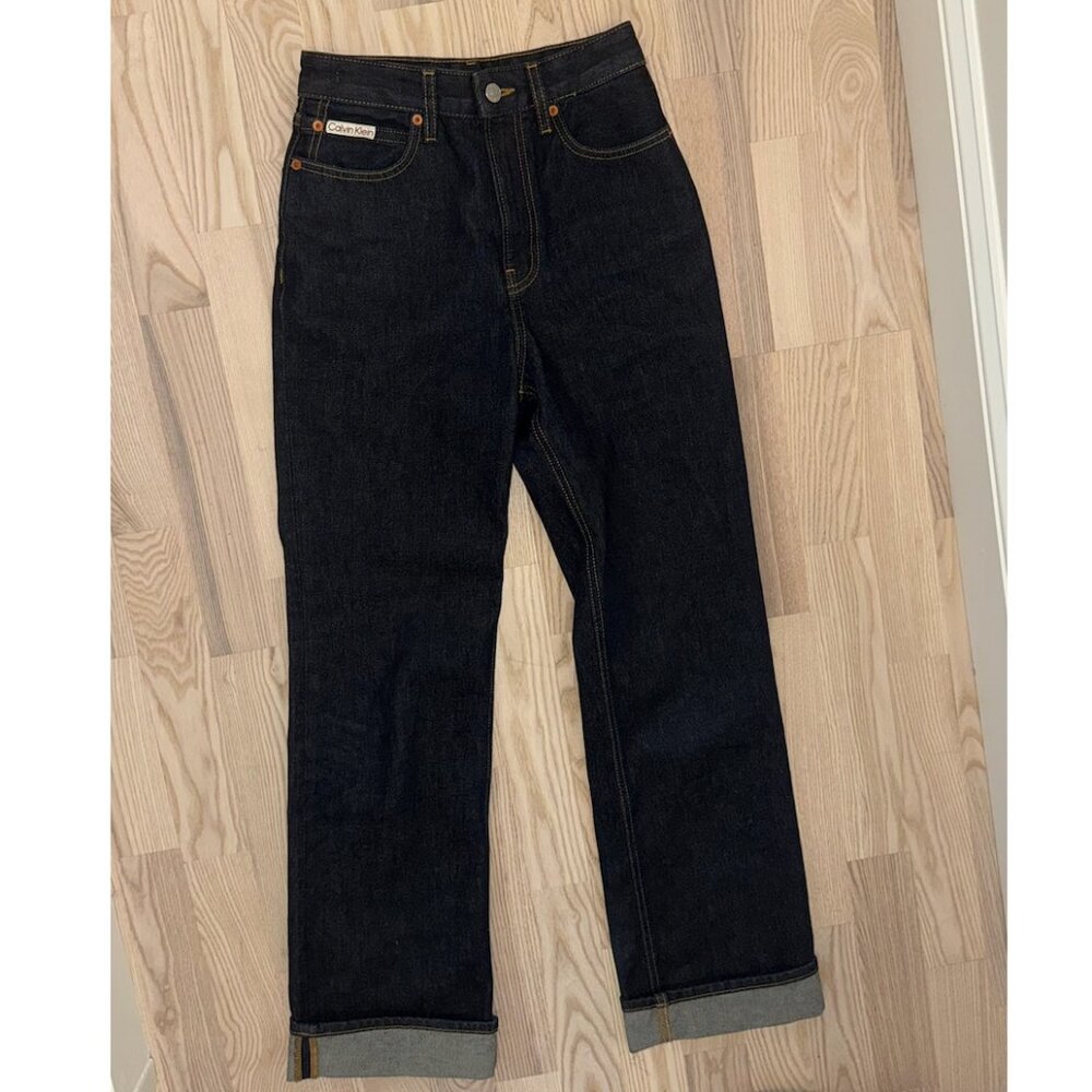 Calvin Klein Straight Leg Barrel 100% Cotton Jeans Size 24 - Picture 3 of 7